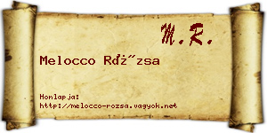 Melocco Rózsa névjegykártya